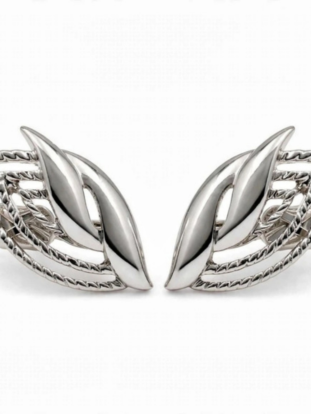 Trifari Silver-Tone Clip-On Earrings Pair